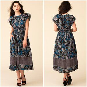NEW Ulla Johnson Lottie Midi Dress in Lapis Blue $425